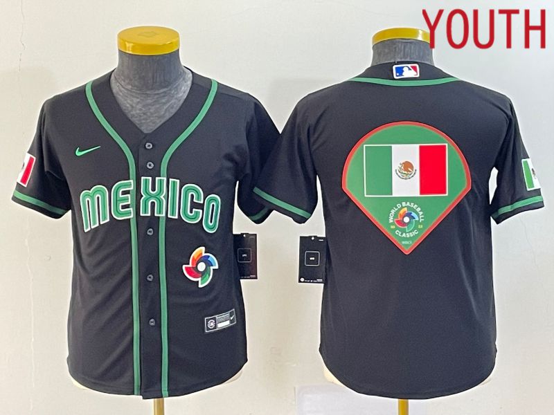 Youth 2023 World Cub Mexico Blank Black Nike MLB Jersey